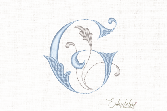 Download Vintage Floral G, Machine Embroidery Letter - Letter Collection