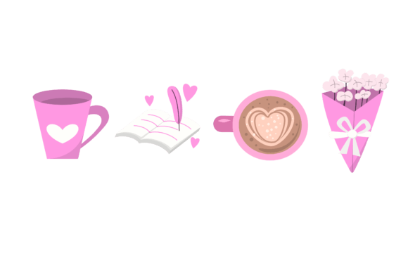 Download Set Valentine Romantic Design - Romantic design Collection