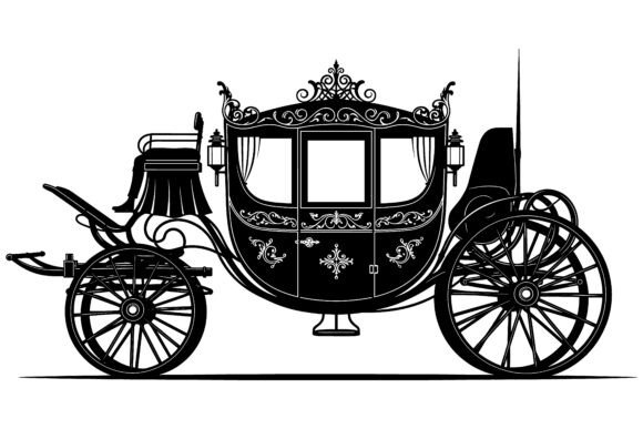 Download Ornate Royal Carriage Silhouette - Royal carriage Collection