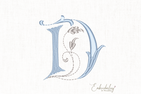 Download Vintage Floral D, Machine Embroidery Letter - Letter Collection