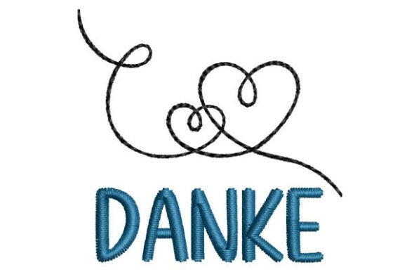Download Danke German Lettering Two Heart Swirls - Letter Collection