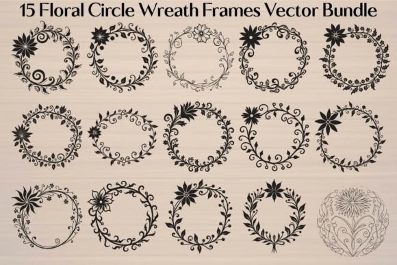 Download Floral Circle Wreath Frames Bundle - Premium Resources