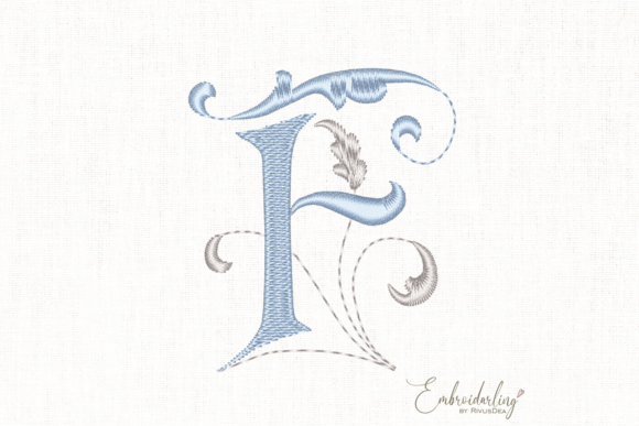 Download Vintage Floral F, Machine Embroidery Letter - Letter Collection