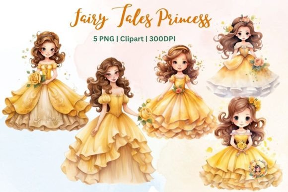 Download Watercolor Fairy Tales Princess Clipart - Fairy tales Collection