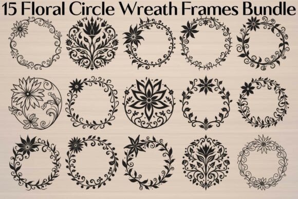 Download Floral Circle Wreath Frames Bundle - Premium Resources